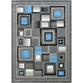 thumbnail image 2 of HR HANDCRAFT RUGS HR Blue, Gray and Multi Abstract Geometric Modern Squares Pattern Area Rug 2' x 7', 2 of 5