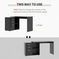 thumbnail image 4 of HOMCOM L-Shaped Straight Computer Desk w/ Storage Home Office Table, Black, 4 of 10