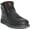 Black, variant on The Western Shops Men's Leather Double Zipper Moc Toe Slip-Resistant Soft Toe Work Boot