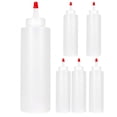 thumbnail image 1 of Botellas de condimentos con boquilla exprimible de 6 piezas para salsas, 16 onzas, recipientes perfectos para ketchup, salsas para barbacoa, jarabe, 1 of 7