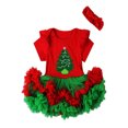thumbnail image 1 of xiaxaixu Bébé Filles Robe de Noël, Manches Courtes Col Rond Tulle une Seule Pièce, 1 of 7