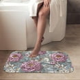 thumbnail image 4 of 1pc Peony Pattern Absorbent Non-Slip Bathroom Thickened Flannel Rug Decor,Soft,Quick Drying,Suitable For Indoor/outdoor Use,Bathrooms,Bedrooms,Kitchens,Terrace,Laundry Rooms,16"x24", 4 of 9