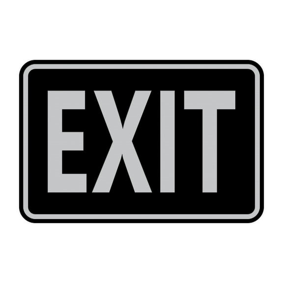 Classic Framed Exit Sign (Black / Silver) - Small