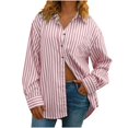 thumbnail image 6 of TKLPEHG Women Blouses Dressy Casual Lapel Button Shirt with Pocket Fashion Loose Long Sleeve T Shirt Solid Color Lightweight Comfy Fall Tops Pullover (Pink,XL), 6 of 8