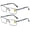 2 Pairs of Gunmetal, variant on 2 Pairs of Men Anti-blue light Reading Glasses 1.00 Metal Business Business Rectangular Spring Hinges Readers +1.0