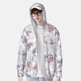 thumbnail image 2 of Gukieu Lilies Flowers Print Sun Protection Hoodies for Men and Women, Zippered Long-sleeved Quick-drying UV Protection Shirts, Suitable for Sports, Swimming, Fishing-3X-Large, 2 of 7