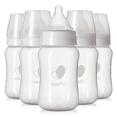 Evenflo Feeding Balance + Wide Neck BPA-Free Plastic Baby Bottles - 9oz, Clear,