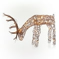 thumbnail image 4 of Alpine Corporation 29" x 7" x 24" Light up Iron Rattan Grazing Reindeer Statue, Brown, 4 of 13