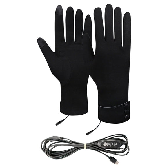 USB Electric Heated Gloves for Men & Women - Water-Resistant Winter Gloves with 3 Temperature Control & Touchscreen for Skiing, Cycling, Hiking (9.44 Inch)