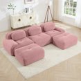 thumbnail image 6 of Pink Ottoman for Modular Sectional Sofa, Corduroy Deep Seat for Oversized Compressed Boneless Sectional Couches for Living Room Bedroom Apartment, Cloud Sofa Couch, Memory Foam, No AssemblyPink, 6 of 8