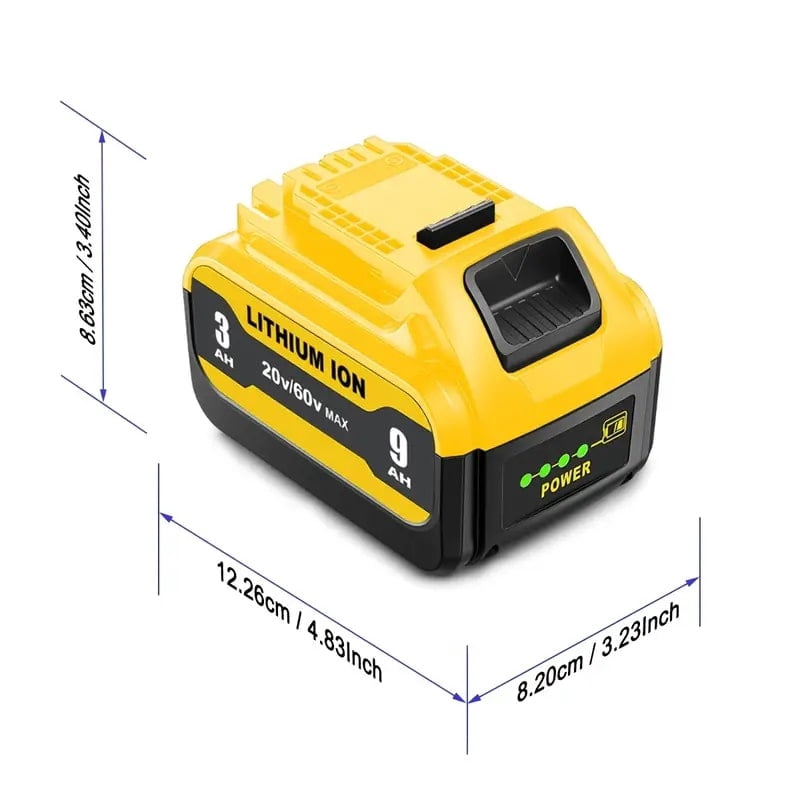 High-Capacity 9.0Ah Lithium-Ion Battery for Dewalt - 20V 60 Volts 9.0Ah Battery
