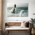 thumbnail image 3 of Elephant Stock Lighthouse In A Storm Wall Art - Horizontal Canvas Wall Art - Living Room Wall Decor - Nautical Canvas - Blue And Teal Decor - 48" x 32", 3 of 8