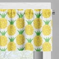 thumbnail image 3 of Ambesonne Pineapple Valance Pack of 2, Yellow Fruit Hawaii Art, 42"X12", Yellow Shamrock Green, 3 of 5