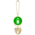 thumbnail image 1 of Porte-clés de Voiture avec Avertissement Carré Vert Angel Pendentif Aile, 1 of 4