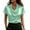 #269-Green, variant on Women's Open Collar Top, Short Sleeve Button Down Casual Blouse, Solid Color Lightweight Summer Shirt, Loose Fit Fashion Everyday Wear Gift