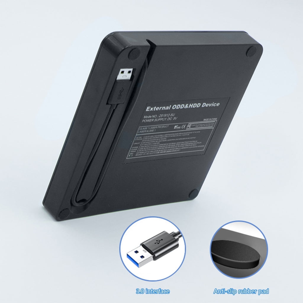 Portable External Opticaled Disk Drive Reader With USB3.0 And USB C For Laptops Thin and Easy Installlation
