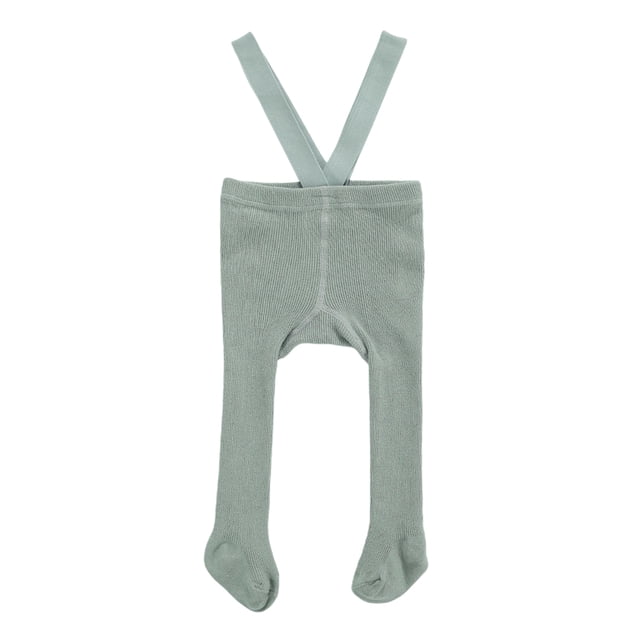 ITFABS Newborn Baby Suspender Overall Pantyhose Solid Color High Waist Ribbed Knit Tights Infant Spring Autumn One-piece Leggings