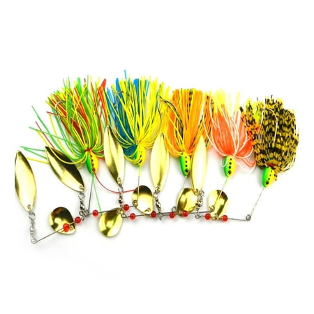 5pcs/Set Fishing Hard Spinner Lure Spinnerbait Buzzbait Pike Bass (Best Lures To Catch Northern Pike)
