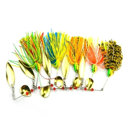 5pcs/Set Fishing Hard Spinner Lure Spinnerbait Buzzbait Pike Bass (The Best Bass Lures)