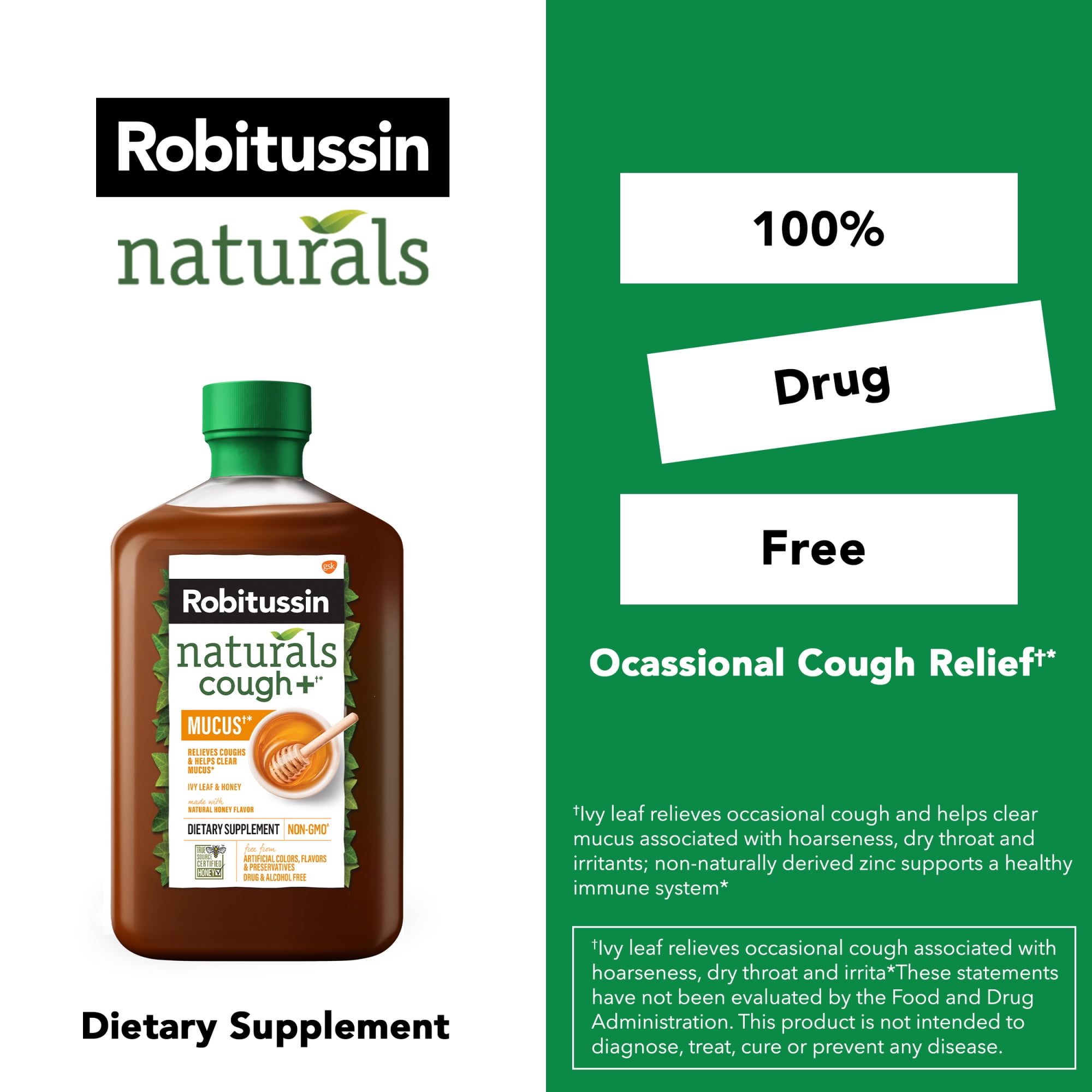 Robitussin Naturals Cough and Cold Medicine, Honey and Ivy Leaf, 8.3 Fl Oz
