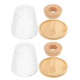 thumbnail image 1 of Glass Plant Jar with Wood Lid for Hydroponic Plants propagation 2pcs Clear Vase Small Size Home, 1 of 5