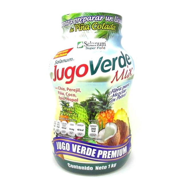 Jugo Verde Mix Premium de 1Kg. Malteada Sabor Piña Colada Solanum
