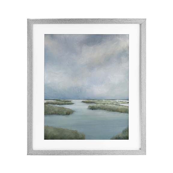 Stupell Industries Rustic Lodge Hazy Marsh Land View Gray Framed Print Under Glass, 13 x 16, by Leah Noel Art