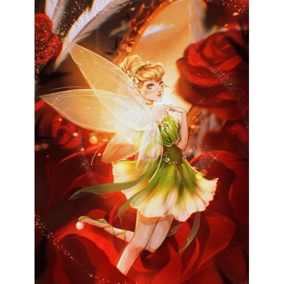 Diamond Painting Kits - Tinker Bell 5D Diamond Art for Adults Full Drill Round Crystal Pictures Home Wall Art (12" X 16")