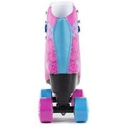 Skate Gear Retro Quad Roller Skates, Holiday Gift for Girls (Graphic Pink/Blue, Womens 9 / Mens 8)