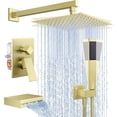 thumbnail image 1 of Brushed Gold Shower System with Tub Spout, Pressure Balanced Bath Tub Shower Faucet Set Complete with Valve, Shower System with Rain Shower Head with Handheld, XB6305F18-BZ, 1 of 6