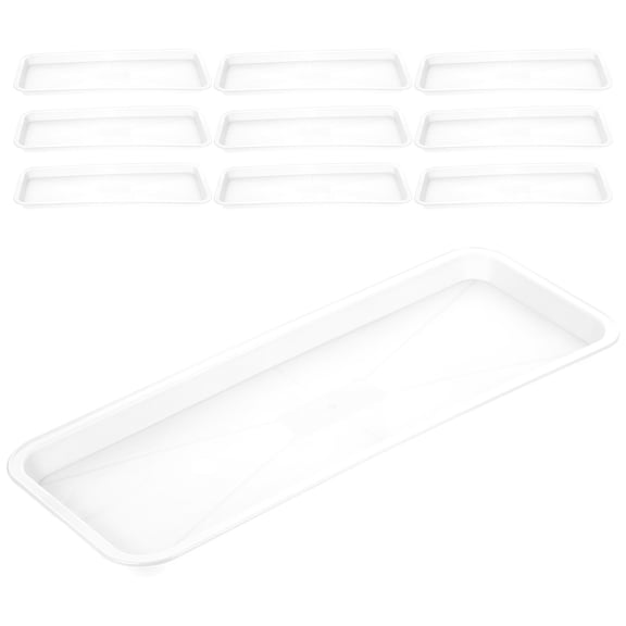 10 Pcs Drip Trays for Plant Pots Rectangular White