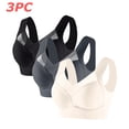 thumbnail image 2 of Tqyyweavej Women's 3 Pack Sports Bras Sheer Full Coverage Side Smoothing Wireless Bras Lightly Lined Breathable Everyday Bras L-6XL, 2 of 9