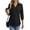Black #006, variant on Women's V Neck Polo Shirts 3/4 Length Sleeve Tops Collared Business Casual Summer Blouses White XL