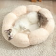 thumbnail image 2 of Hgallory Floral Shaped Comfort Soft Dog Cat Bed for Fall Winter, Resilient Plush Fluffy Pet Bed Kennel, Modern Home Decor Cushion Sleeping Pad for Small Cats Dogs, Round, 1 Pack, 16"x16", A, 2 of 5