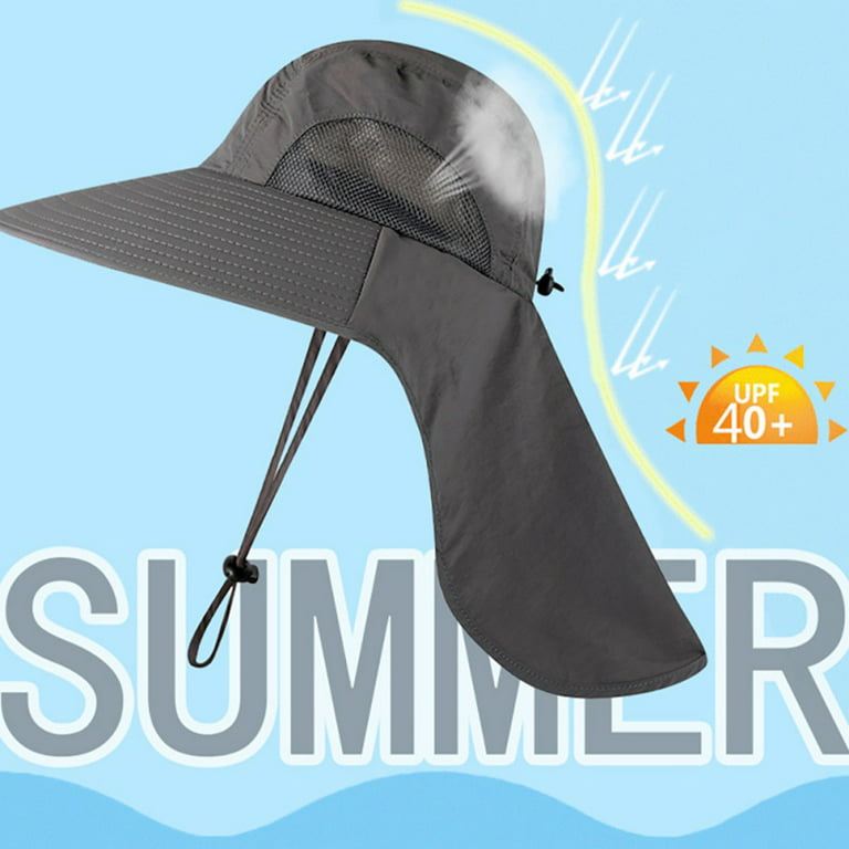 Womens Mens Hiking Fishing Hat Waterproof Nylon Wide Brim Hat with