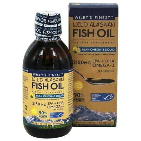 Wiley's Finest - sauvage d'Alaska d'huile de poisson pic oméga-3 liquide naturel de citron - 8,45 oz