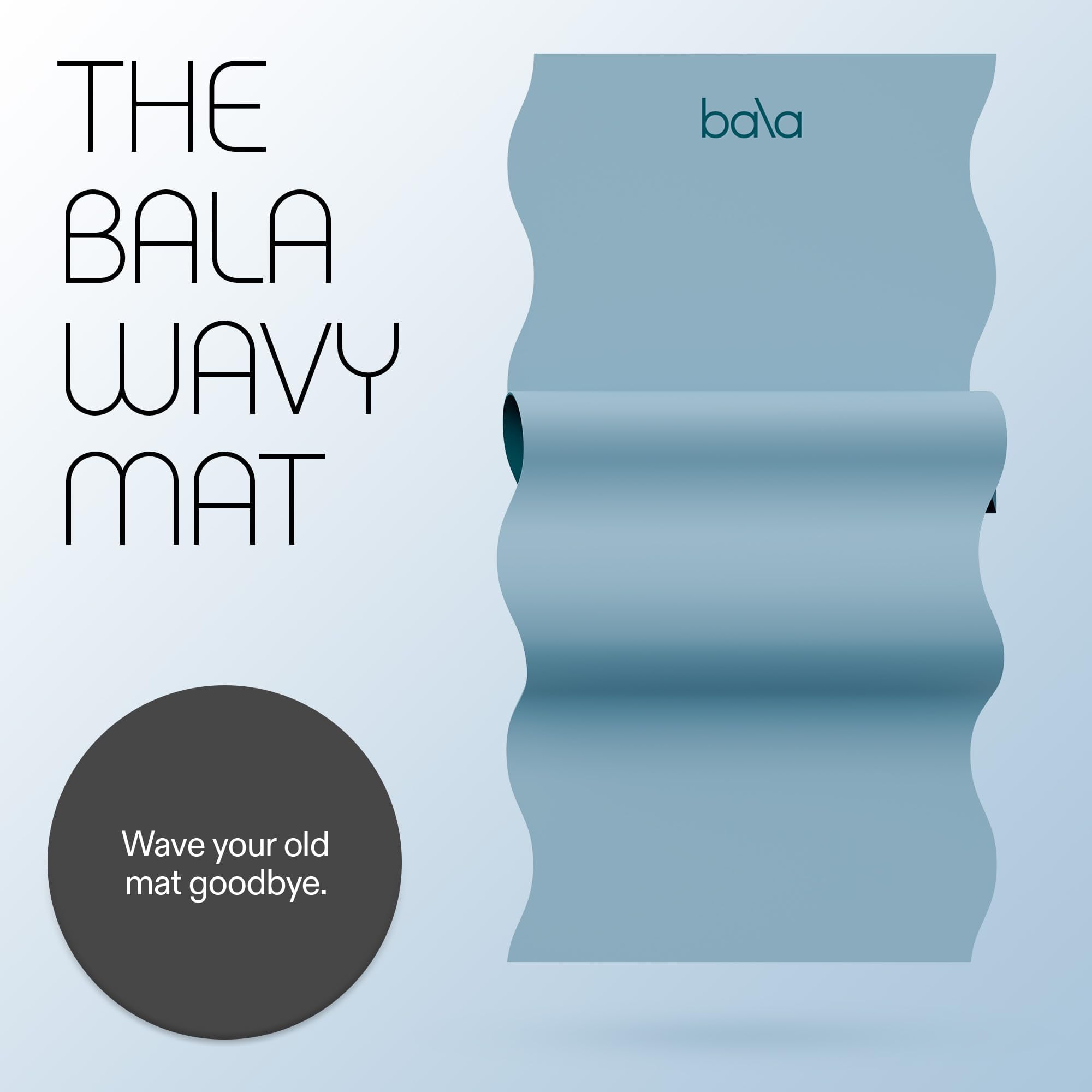 Bala Yoga Mat for Home Gym, 5mm (Sea) - Non Slip Exercise Mat for Home Workout