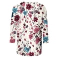 thumbnail image 5 of WEAIXIMIUNG T-Shirts pour Femmes Coupe Ample Graphique Col Rond Manches Trois-Quarts Imprimé Mode Décontractée T-Shirt Blouse Tops, 5 of 5
