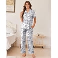 thumbnail image 4 of EKOUAER Women's Pajama Sets Button Down Loungewear Short Sleeve Sleepwear 2 Piece Pants Pjs Set with Pockets, 4 of 6