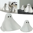 thumbnail image 2 of Cute Ceramic Ghost Figurine – Halloween Desktop Decor with Friendly Face, Sturdy Base for Shelf, Mantel, and Tabletop Display, 2 of 9