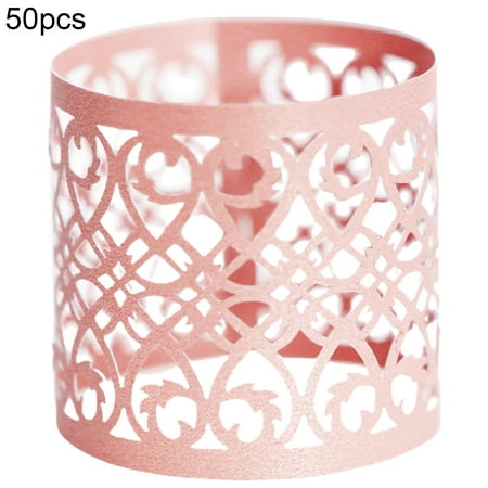 

HEVIRGO 50Pcs Napkin Ring Decorative Bendable Eco-friendly Hollow-out Design Towel Holder Home Decor Paper