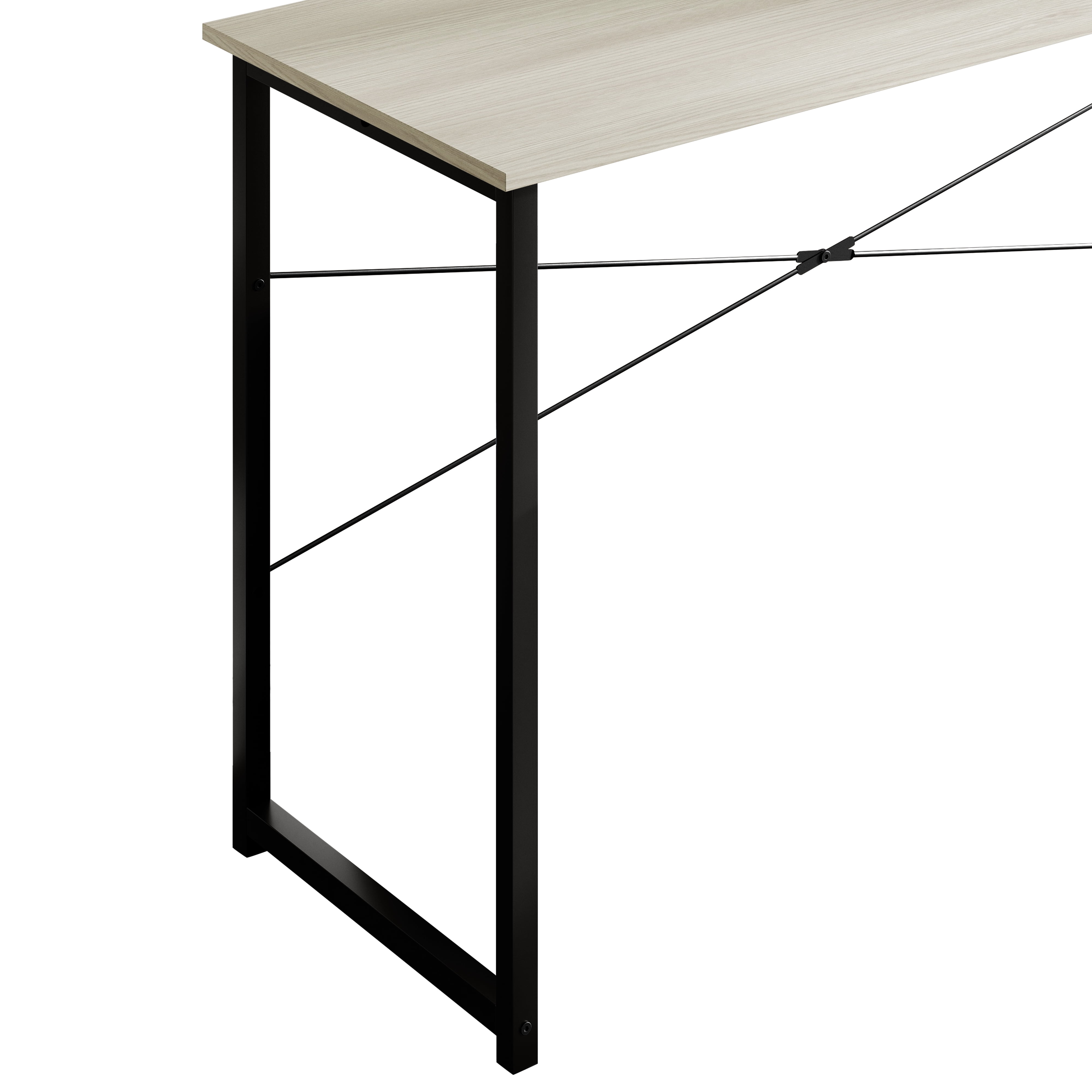 Castle Place Modern 55" Metal Computer Desk, Light Grey