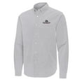 thumbnail image 2 of Men's Antigua Gray Gonzaga Bulldogs Porter Woven Tri-Blend Long Sleeve Button-Down Shirt, 2 of 3