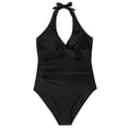 thumbnail image 4 of Traje de baño sexy de una pieza para mujer Traje de baño de dama con cordones Halter sin espalda de verano JShteea El nuevo, 4 of 6