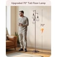 thumbnail image 4 of 70'' Industrial Farmhouse Floor Lamp - Dimmable Rustic Tree Standing Lamp with Diamond Shade & 3 LED Edison Bulbs Included, 4 of 9