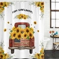 thumbnail image 2 of Sunflower Truck Shower Curtain, Waterproof Shower Curtains for Bathroom, Yellow Flowers Summer Botanical Watercolor Washable Fabric Bathtub Curtain Set Bath Decor with 12 Hooks Stall 36"x72", 2 of 8