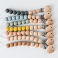 thumbnail image 6 of Mustard Babeehive Goods Beaded Wooden & Silicone Pacifier Clip | Perfect Blend of Fashion and Functionality | Natural Wood Rings and Soft Silicone Beads | Gentle on Gums, Teeth and BPA-Free, 6 of 8