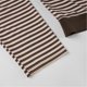 thumbnail image 4 of Women Asymmetrical Off Shoulder Slimming Long Sleeve Blouse Daily Wear Stripe T-Shirt Waist Cinching Crop Top with Scarf L, 4 of 4