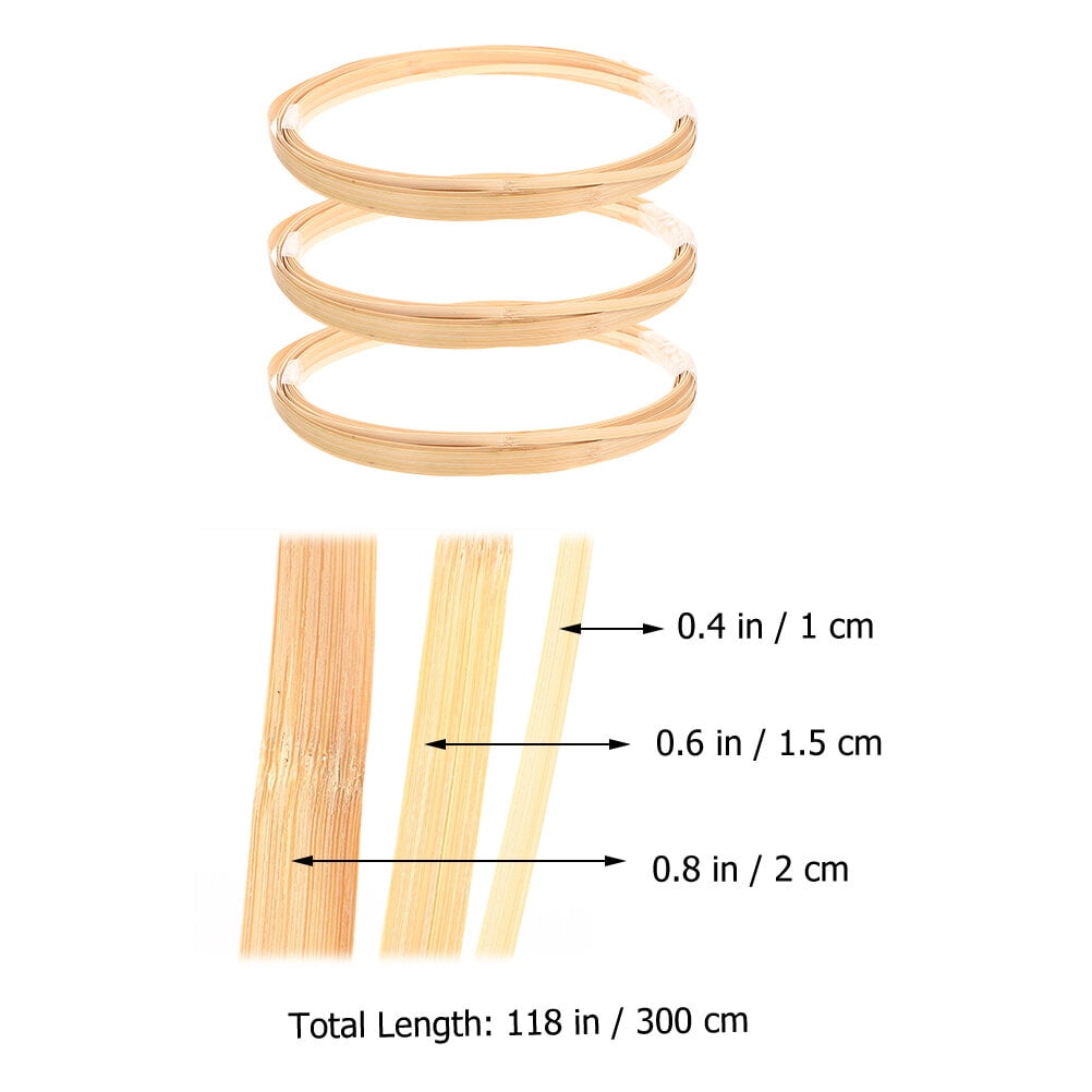 3 Rolls of Bamboo Basket Weaving Strips DIY Flat Bamboo bing Strips