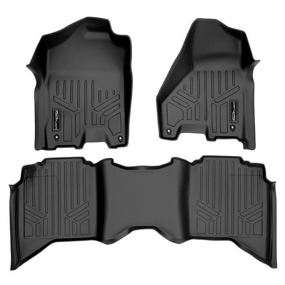 Smartliner SA0247-B0047 2 Row Floor Mats Liner Set for 2012-2022 RAM 1500, Black